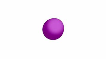 pequeña bola púrpura abstracta que orbita alrededor de la gran bola púrpura. bucle sin fisuras. Fondo animado de vídeo. video