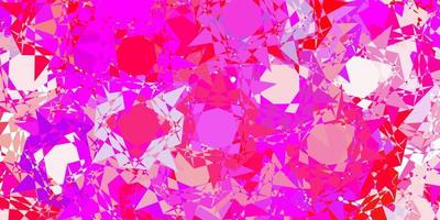 Light purple, pink vector pattern with polygonal shapes.