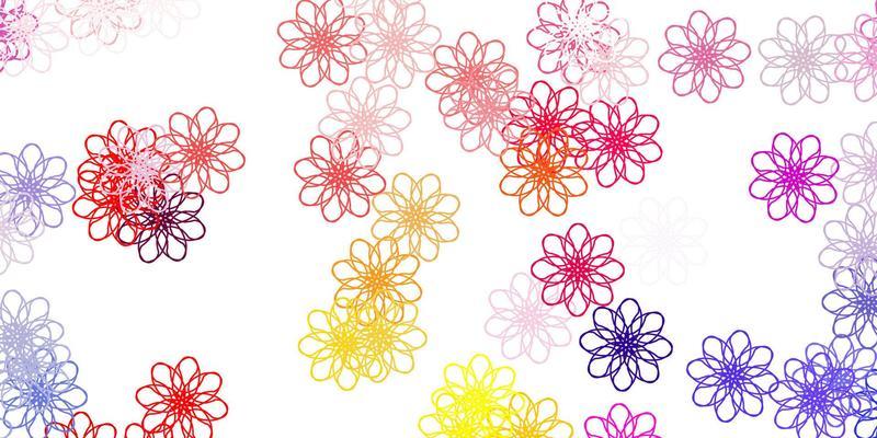 Light Red, Yellow vector natural backdrop with flowers.