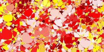 Light Red, Yellow vector backdrop with triangles, lines.