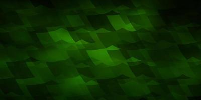 textura de vector verde oscuro con hexágonos de colores.