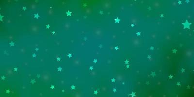 Light Green vector background with colorful stars.