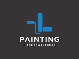 Painting logo template with initial L concept Premium Vector