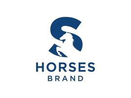 The logo design with the initial letter S is combined with a modern and professional horse head symbol