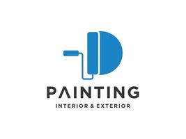 Painting logo template with initial O concept Premium Vector