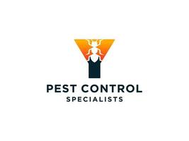 Letter Initial Y Pest Control Logo Design with Insect Silhouette Shape Combination.