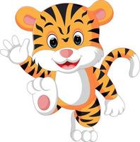 lindo tigre de dibujos animados vector