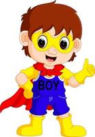 superhero boy cartoon vector