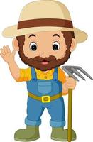 funny farmer cartoon vector