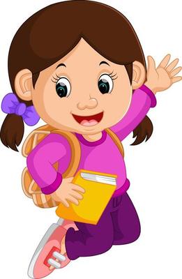 Girl Going To School Vector Art, Icons, and Graphics for Free Download