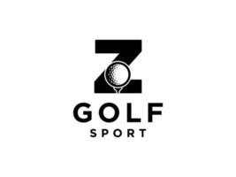 Golf Sport Logo. Letter Z for Golf Logo Design Vector Template.