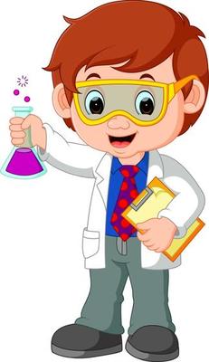 Scientist or professor holding flask