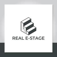 real estate logo design vector, stair, stage, city. vector