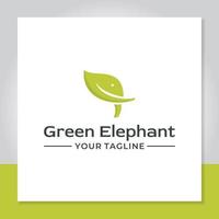 head leaf elephant logo design vector. vector