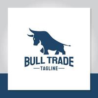 logo design bull icon symbol vector. for accounting, analytic, trading. vector