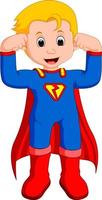 Superhero kid cartoon vector