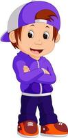 Cute boy cartoon good posing vector