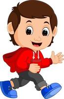 cute boy cartoon vector