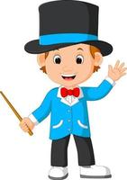 cute magician cartoon vector