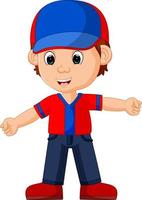 Cute boy cartoon good posing vector