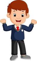 Cute boy cartoon posing vector