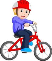 Boy cycling cartoon vector