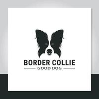 perro cabeza de diseño ogo, border collie, mascota, vector de símbolo de icono