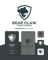 bear claw shield logo design vector icon symbol