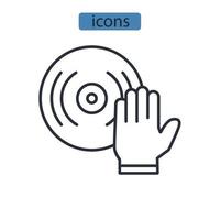 iconos de dj símbolo elementos vectoriales para web infográfico vector