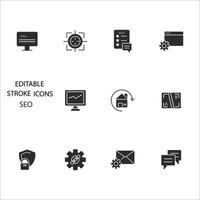 SEO icons set . SEO pack symbol vector elements for infographic web