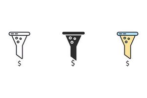 elementos de vector de símbolo de iconos de seguimiento de conversión para web de infografía