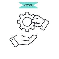 iconos de apoyo símbolo elementos vectoriales para web infográfico vector