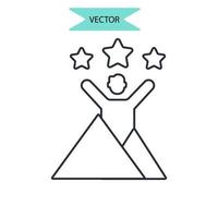 iconos de éxito símbolo elementos vectoriales para web infográfico vector