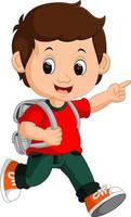 Boy with backpacks cartoon vector