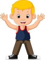 cute boy cartoon vector