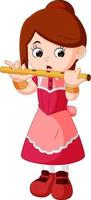 niña tocando la flauta vector