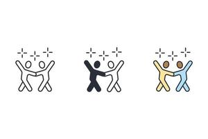 dancing icons  symbol vector elements for infographic web