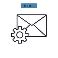 Email setting icons  symbol vector elements for infographic web