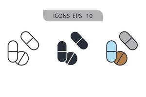 pills icons  symbol vector elements for infographic web