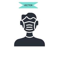 respirator mask icons  symbol vector elements for infographic web