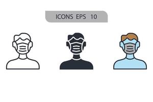 respirator mask icons  symbol vector elements for infographic web