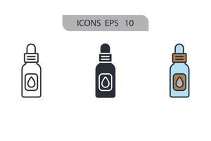 iconos de aceites curativos símbolo elementos vectoriales para web infográfico vector