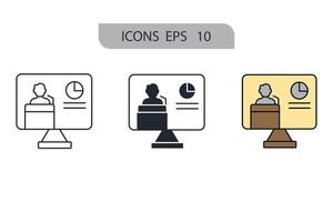 seminar icons  symbol vector elements for infographic web