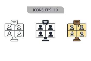 iconos de formación símbolo elementos vectoriales para web infográfico vector