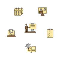 Online training icons set . Online training pack symbol vector elements for infographic web