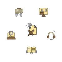 Online training icons set . Online training pack symbol vector elements for infographic web