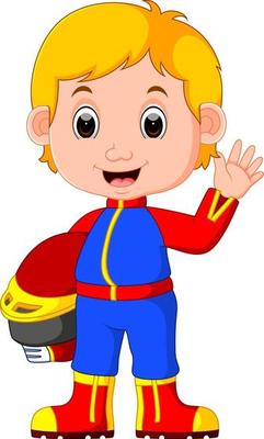 funny racer man cartoon