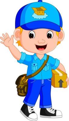 illustration of a delivery person delivering a package