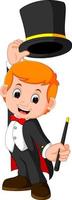 Boy Magician cartoon vector