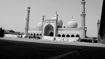 Delhi, India - April 15, 2022 - Unidentified Indian tourists visiting Jama Masjid during Ramzan season, in Delhi 6, India. Jama Masjid is the largest and perhaps the most magnificent mosque in India video